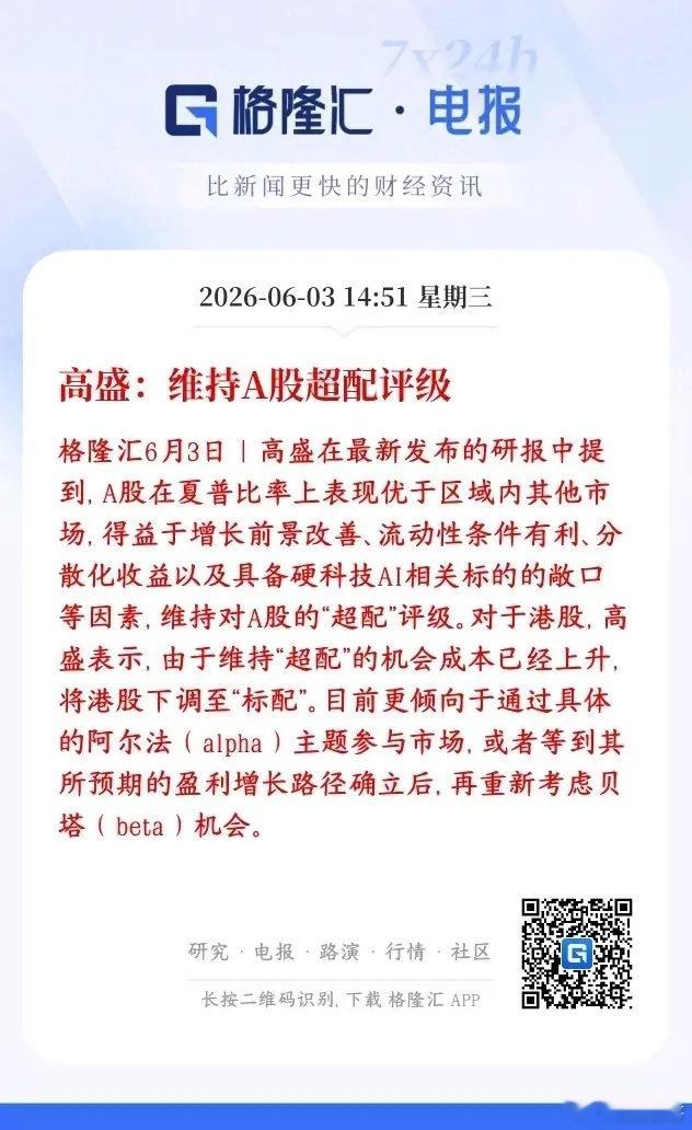 国外大机构继续看好A股，尤其是国内的硬科技企业高盛认为A股性价比更高，国内经济回