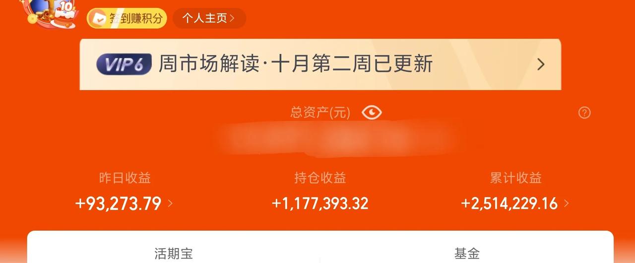 万日长投第2812天，昨天基金收益9W+。
这市场这么强势的嘛，难道就不能歇歇脚
