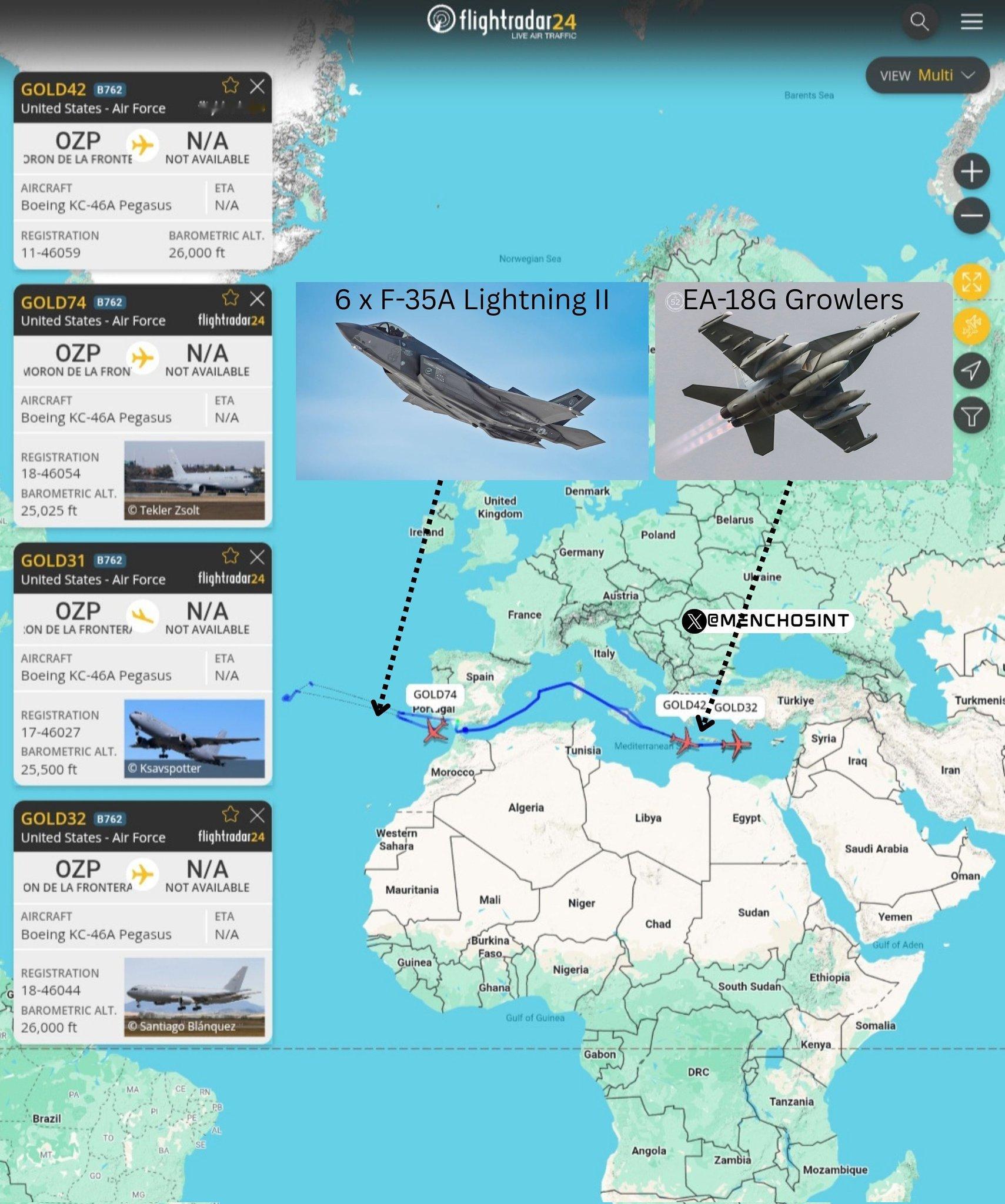 🔻飞往约旦穆瓦法克·萨勒提空军基地的部分 EA-18G