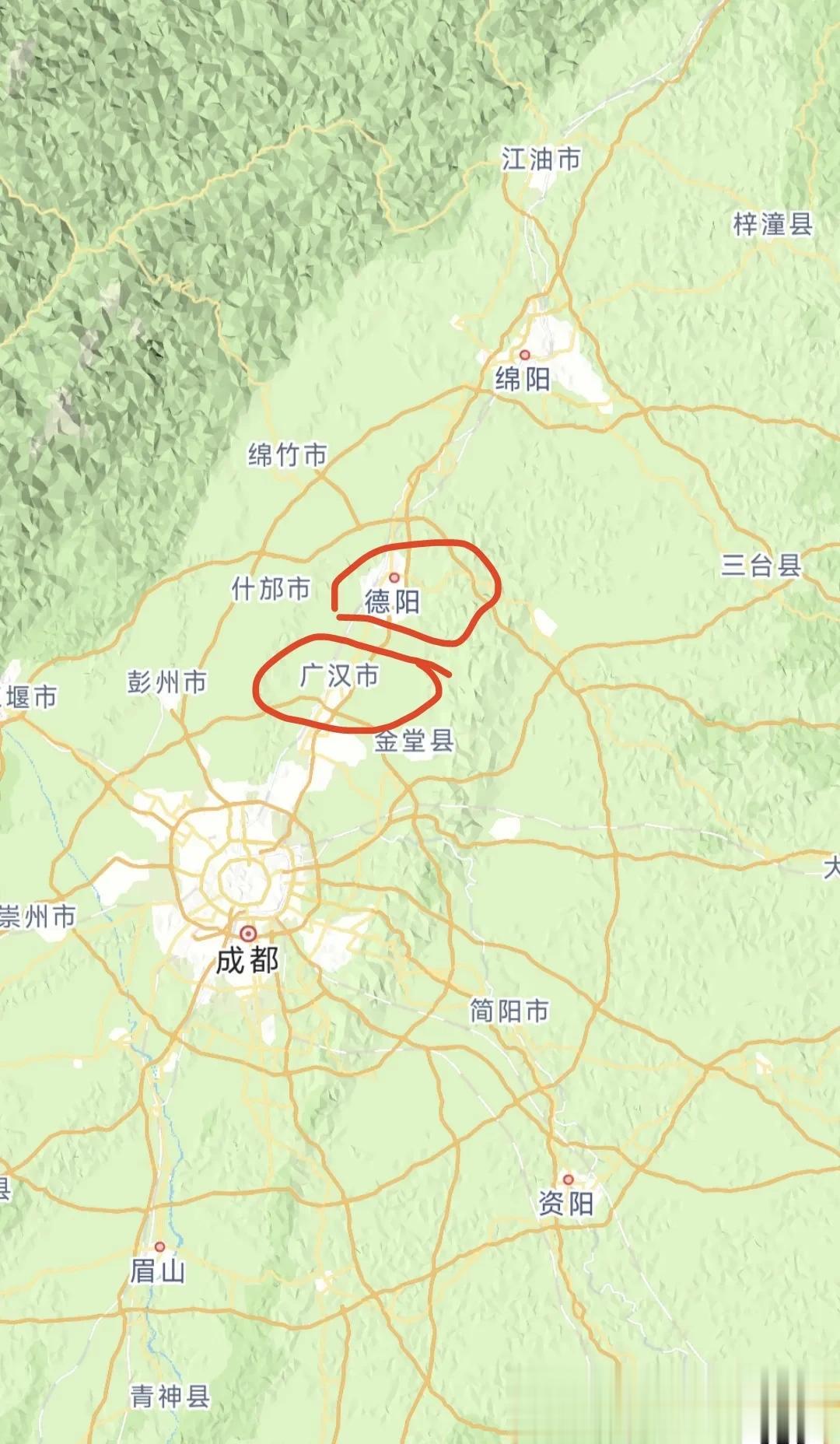 德阳是一座散装城市 广汉对成都的认同感更高，不仅仅是80年代短暂归过成都，从明朝