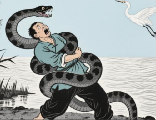 宋朝有个男子，得了疥疮，浑身异味，连妻子儿女都讨厌他；他自惭形秽，独自跑去野塘洗