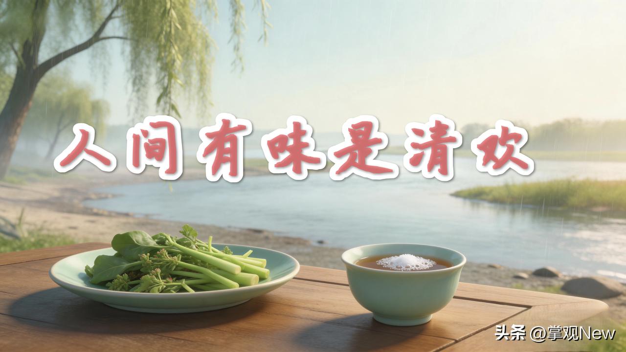 人间有味是清欢！

苏轼《浣溪沙·细雨斜风作晓寒》
 
细雨斜风作晓寒，
淡烟疏