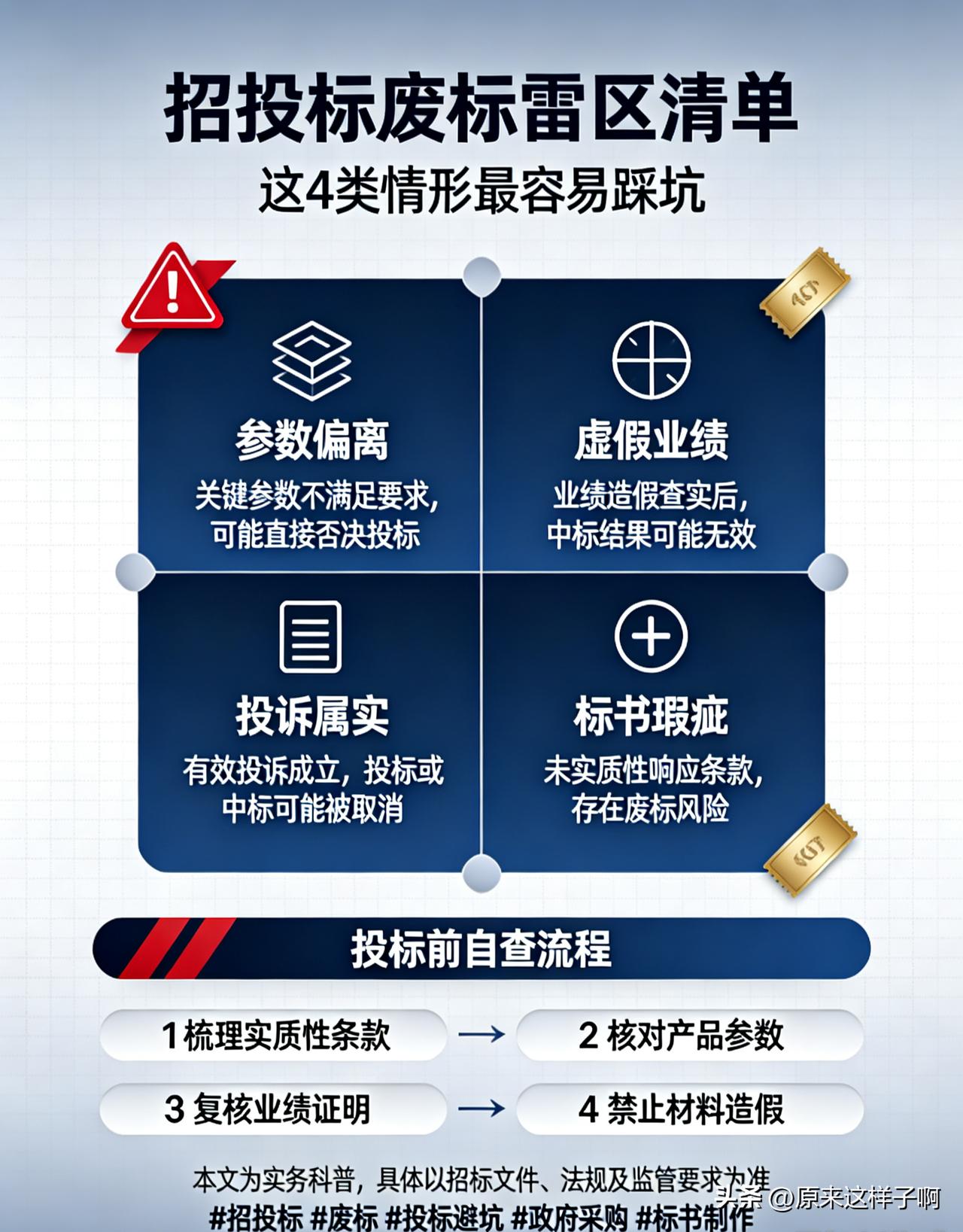 笔者ahwwxbh整理

招投标哪些情形容易触发废标，这些坑一定要避开
 
在投