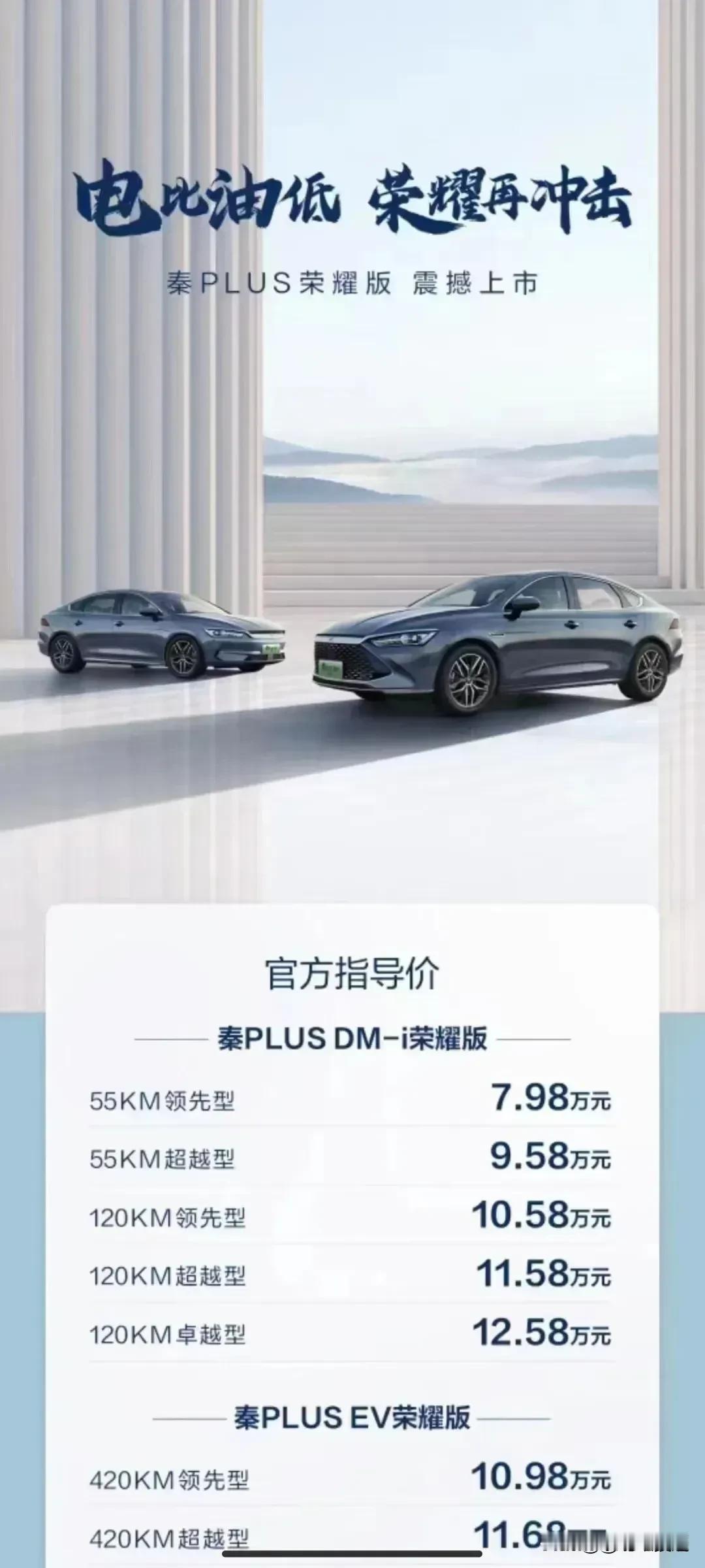 比亚迪秦只要七万九千八就可以开回家，混动车的成本已经压缩到比燃油车还低了，比亚迪