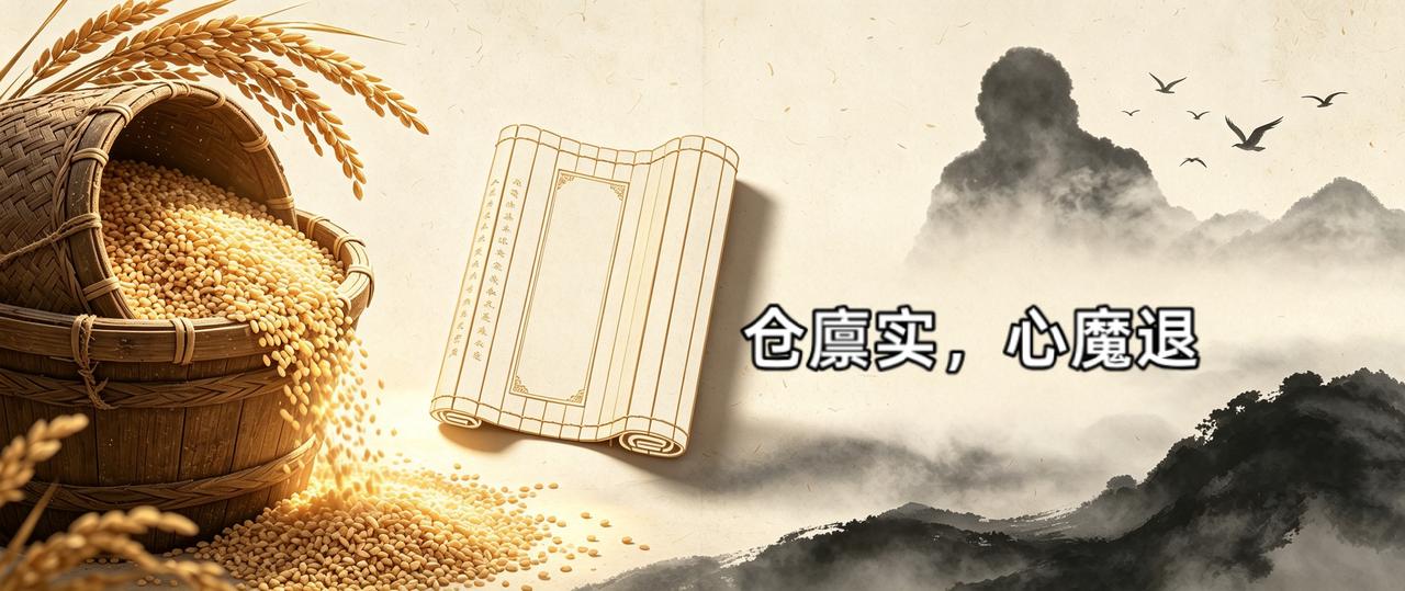 仓廪实，心魔退

管仲那句“仓廪实而知礼节，衣食足而知荣辱”，流传了两千多年，很