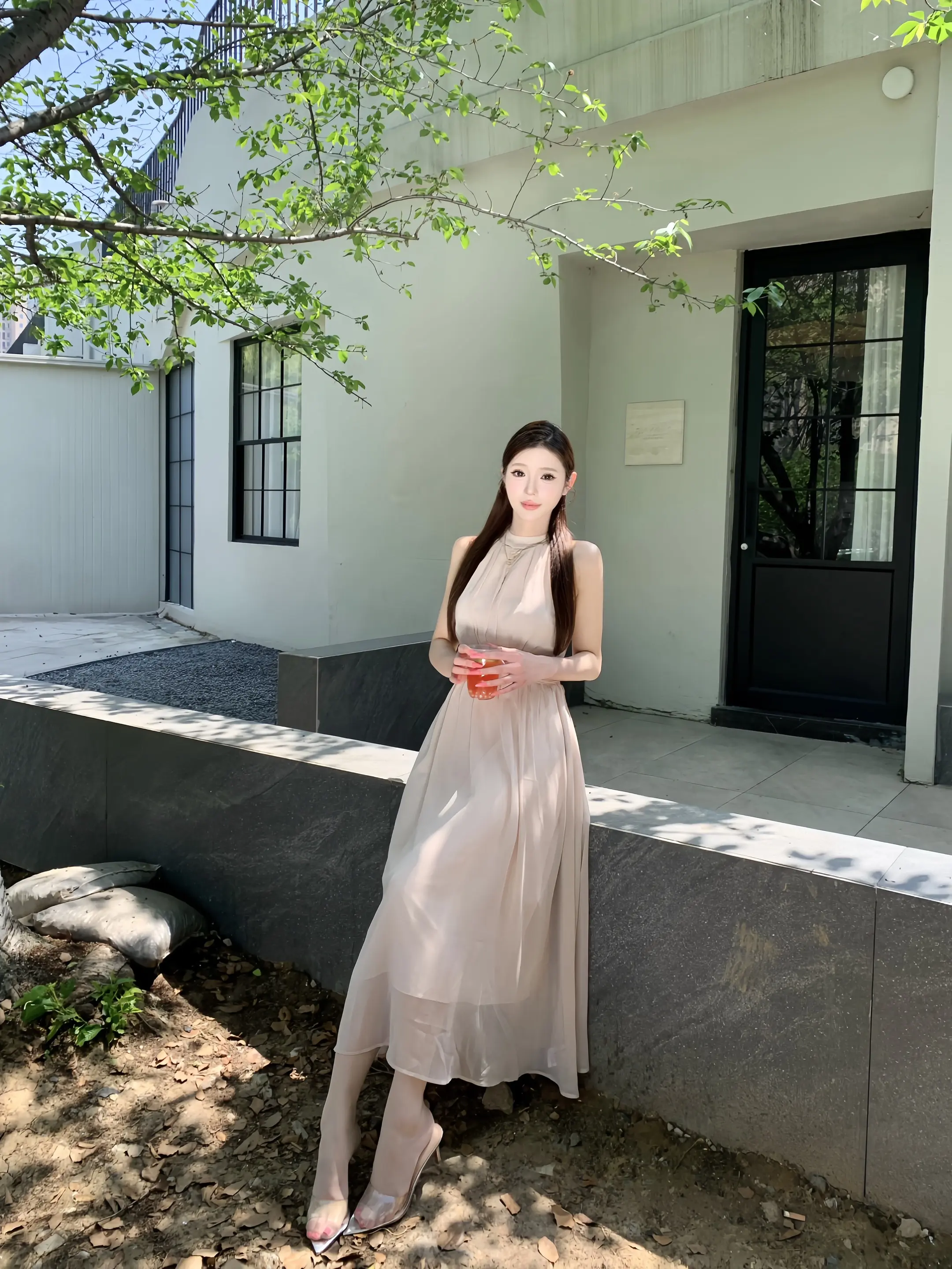 粉色长裙温柔风