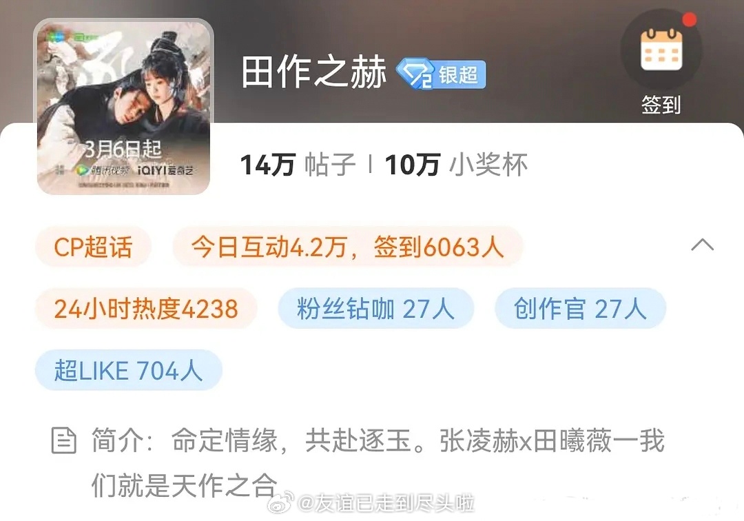 遂玉还没开播，张凌赫田曦薇cp超话人数已经破10万了。这些是真情实感磕到了，还是