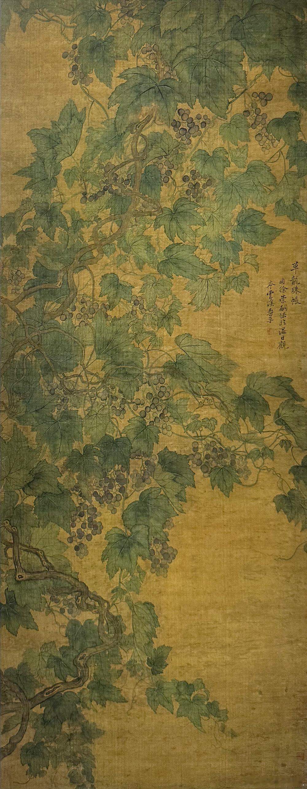 国史古风 【中华名画欣赏 《草龙珠帐图》（恽寿平）】       《草龙珠帐图》