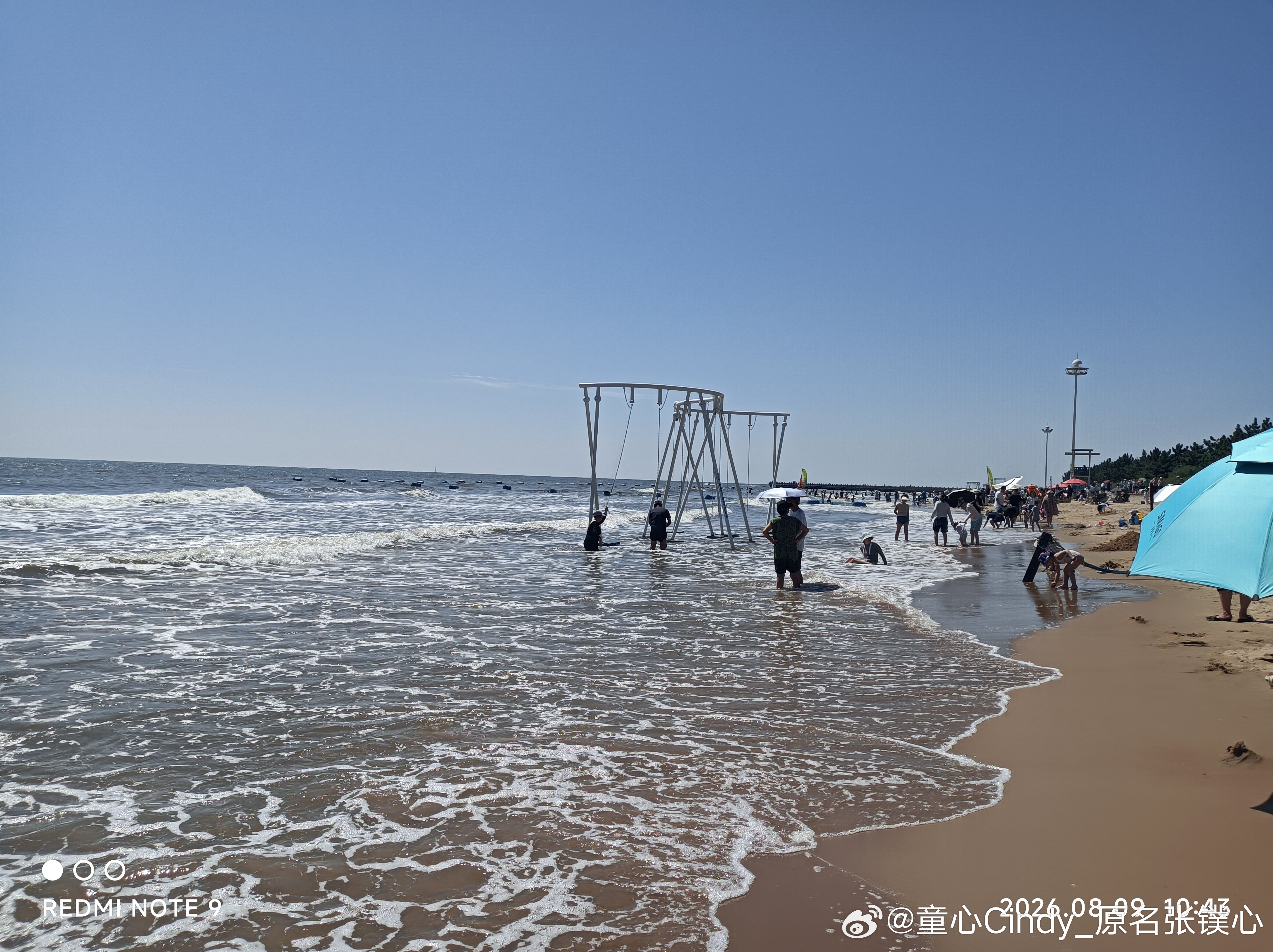 8.9南戴河黄金海岸，浪一样大，游不了泳，很遗憾 