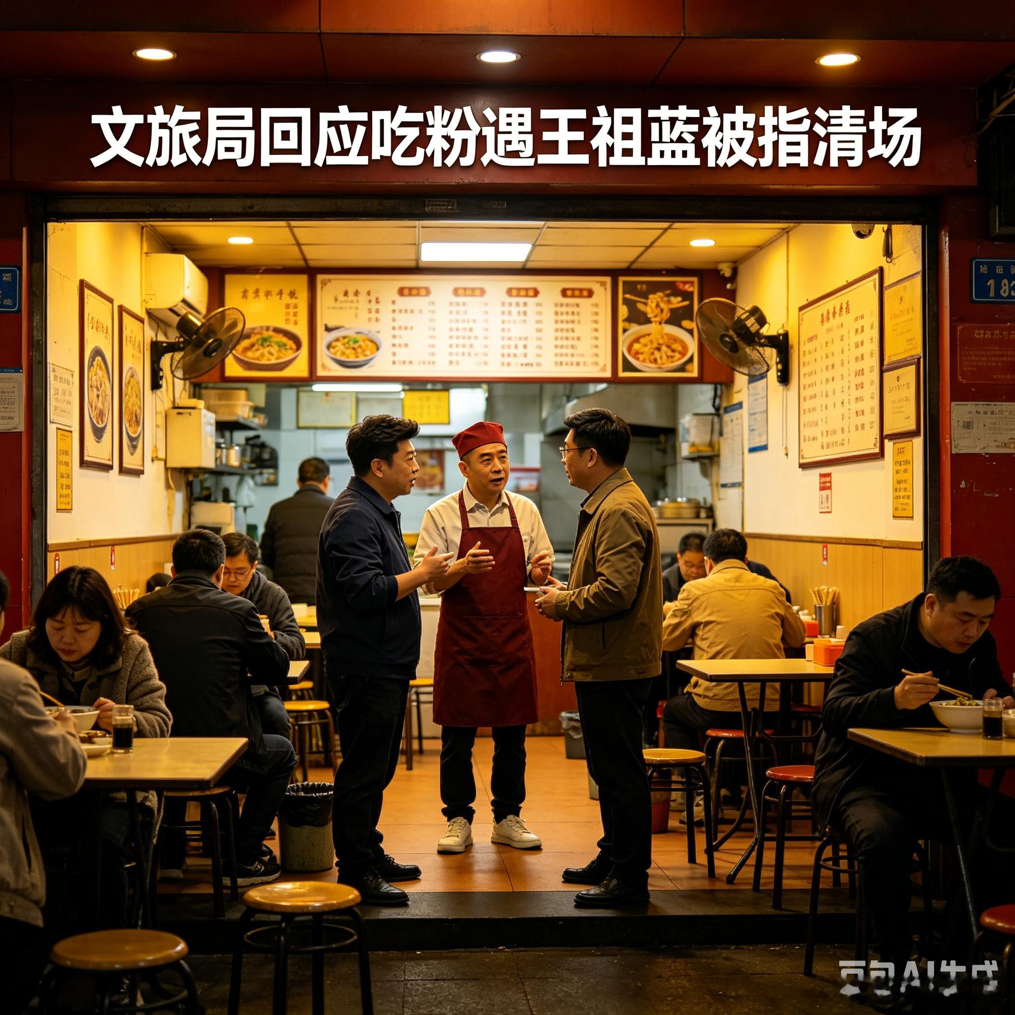 文旅局回应吃粉遇王祖蓝被指清场 近日，有网友发视频称在广西玉林吃粉时，偶遇演员王