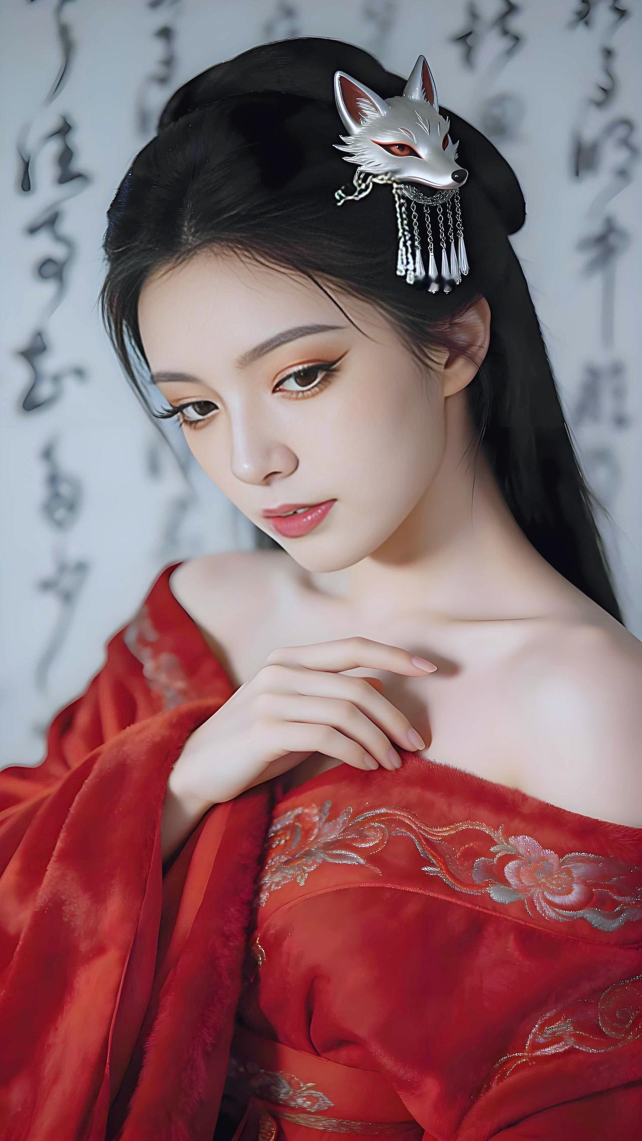 赤狐衔银绶，红衣锁清愁。