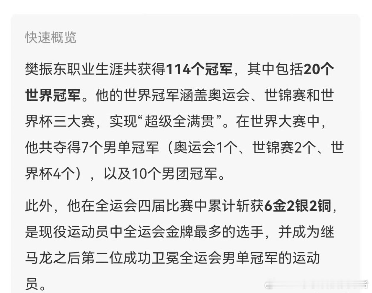 现在看来，樊振东依旧是世界一流水平，现在年龄也不算很大，也拿过很多奖项，拿过大满