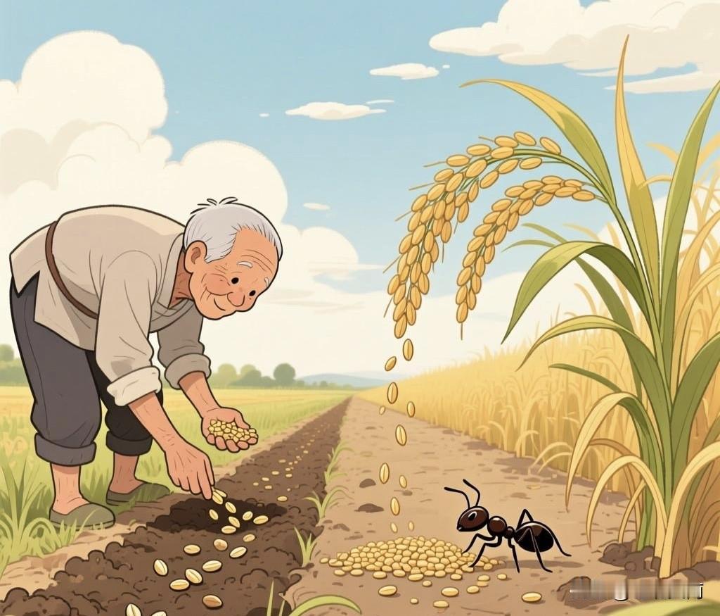 庄稼汉说，
得把老种子撒进土里，
才能长出新苗子。

割了旧麦子，
才能腾出地种