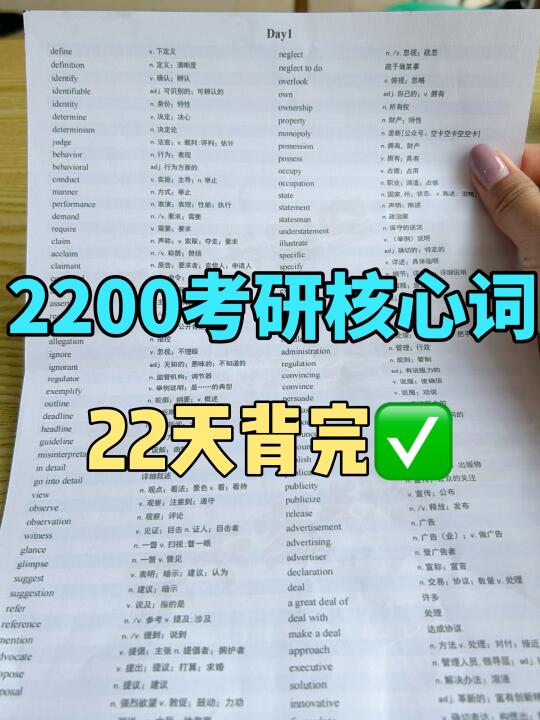 【空卡】考研英语2200核心词，速背高频词🔥🔥