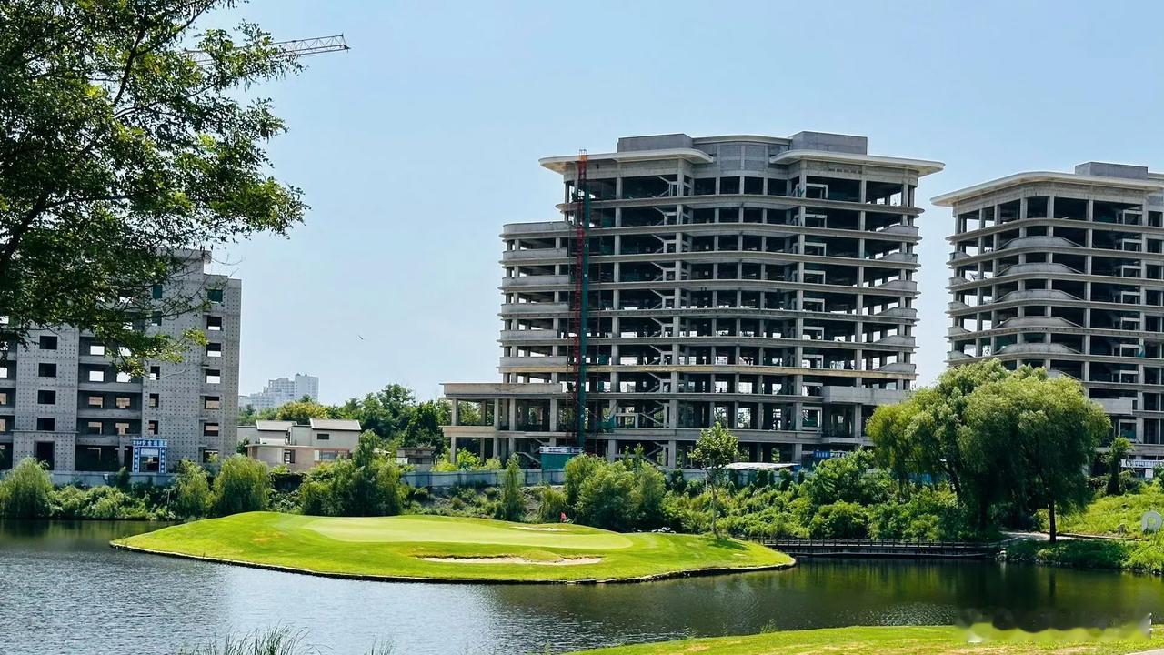 今天打保利球场，岛果岭后面全部是烂尾楼。[允悲]