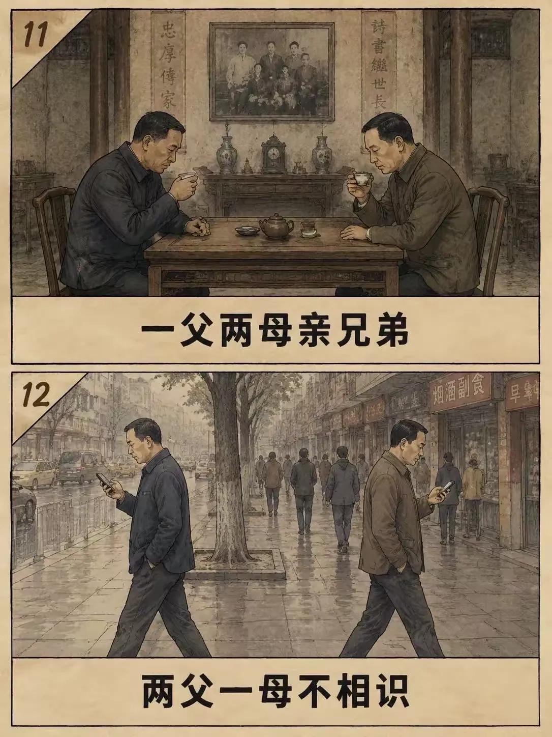 发这张图片的人是个理想主义者，他把事实搞反了。

半血亲的兄弟往往都是同母的比同