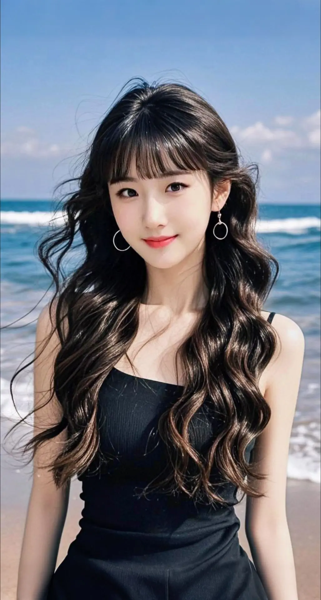 AI扩图 AI海滨佳人