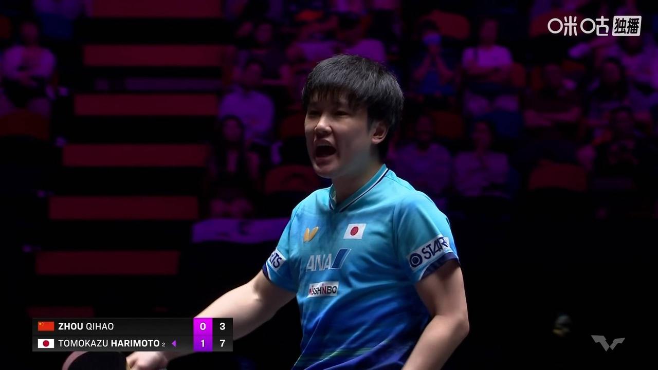 今天张本智和状态不错，前两局2：0，感觉周启豪还没回过神，已丢两局，亦或是本身实