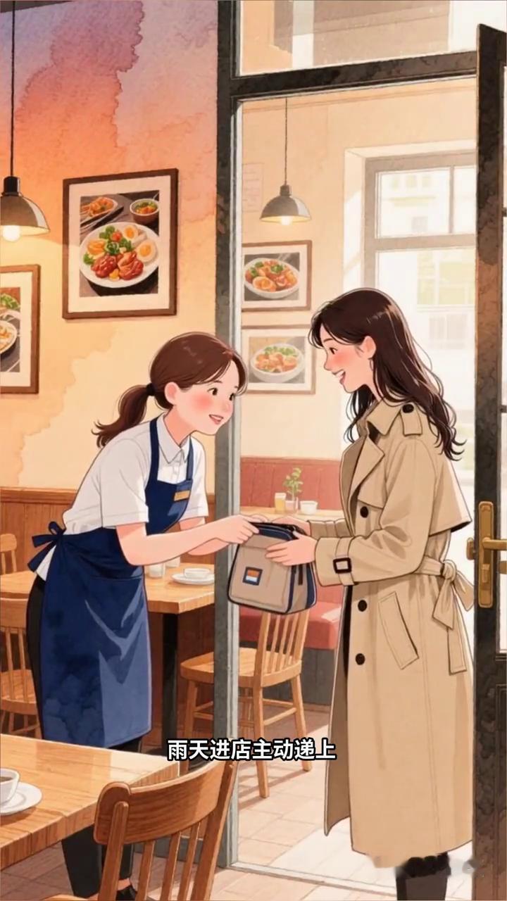 ·门店餐饮类：雨天免费便民包。门口常备一次性雨披、干抹布、纸巾、鞋套。雨天进店主