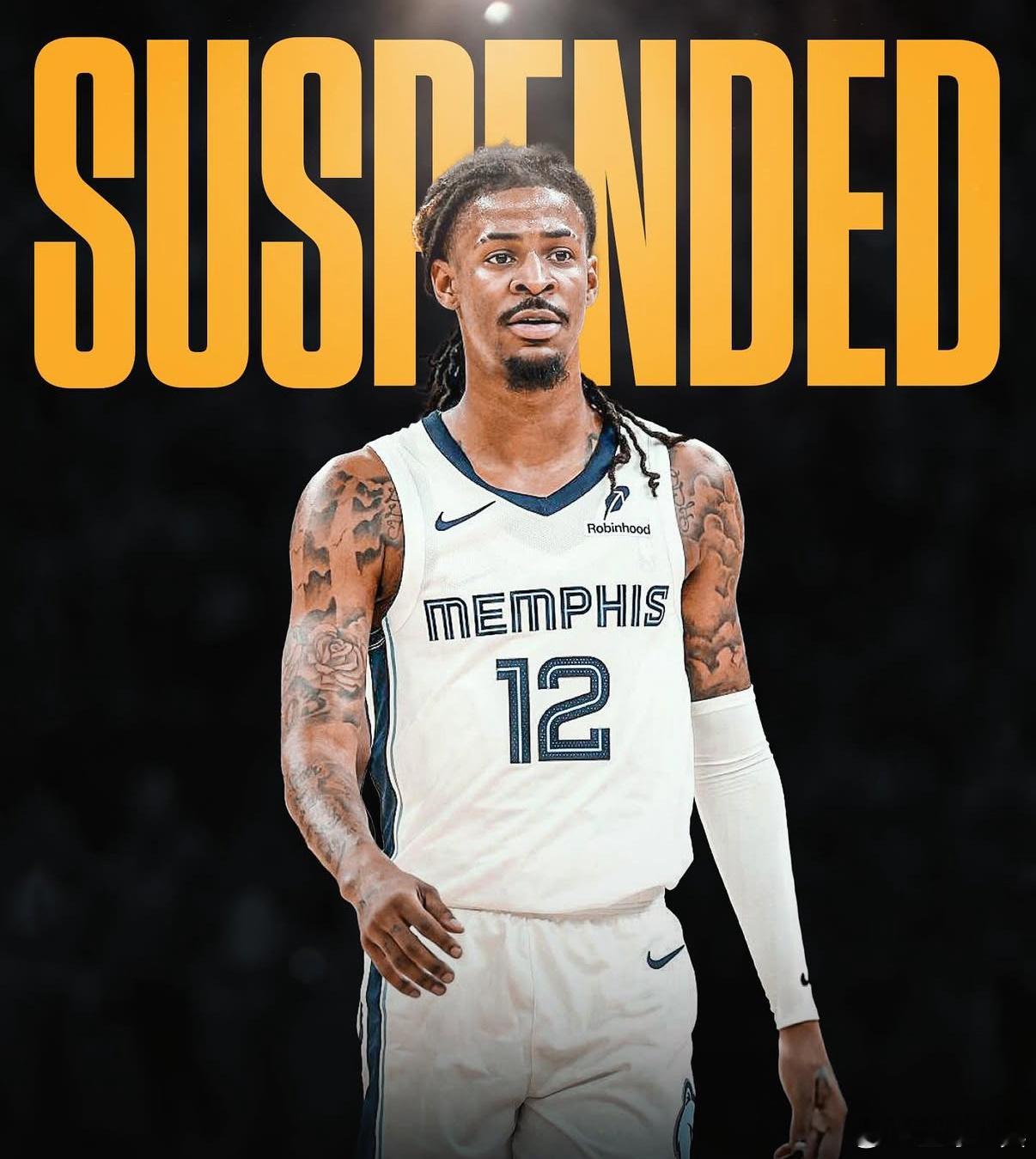 今日灰熊￼官方宣布，莫兰特因有损球队利益行为，被禁赛一场！此次禁赛源于昨日输给湖