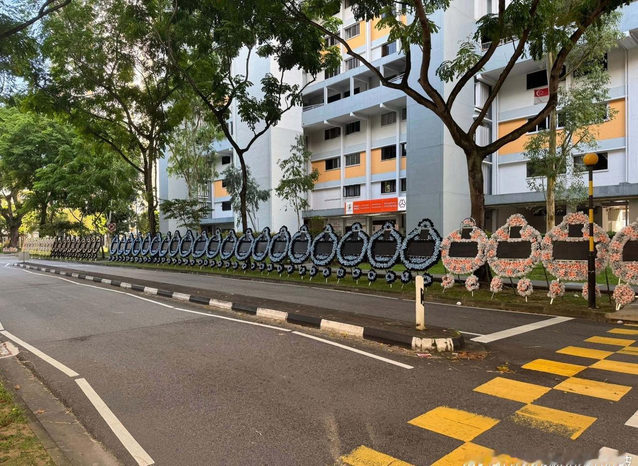 【白桥丧礼摆70电子花圈 市镇会多次要求丧家移除】白桥一处灵堂外摆放多达70个电