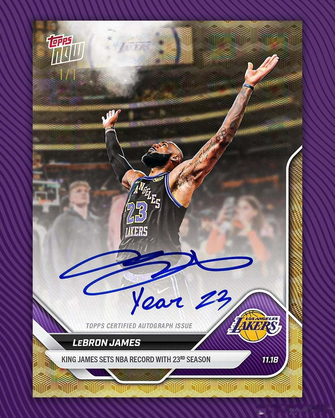👑 传奇第23季启幕！勒布朗·詹姆斯赛季首战封存于Topps Now！ ⭐To