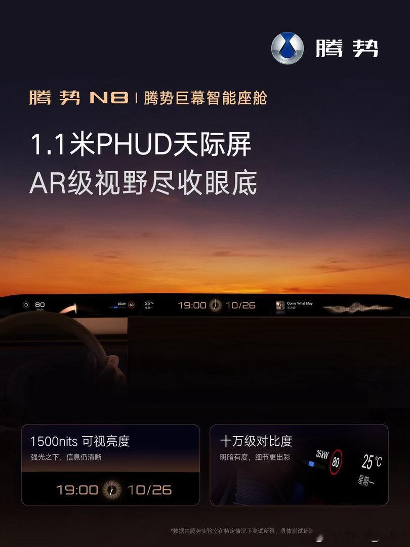 腾势N8 腾势巨幕智能座舱双屏视界，不止于大30英寸全景巨幕屏，体验更沉浸1.1