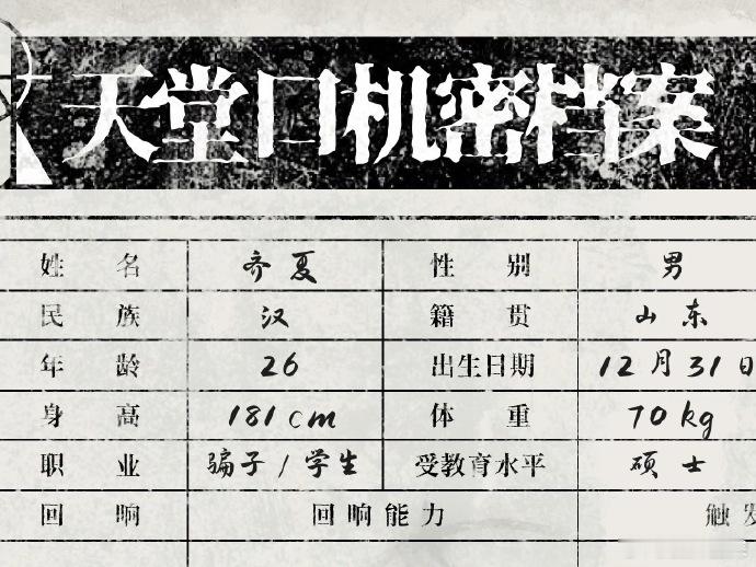 肖战齐夏档案肖战齐夏硕士《十日终焉》开通官微，肖战齐夏档案🈶，齐夏：26岁，1