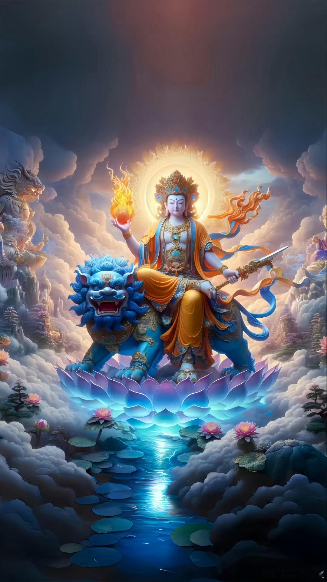 遇见文殊菩萨！许个愿，心诚则灵[good][good][good] 