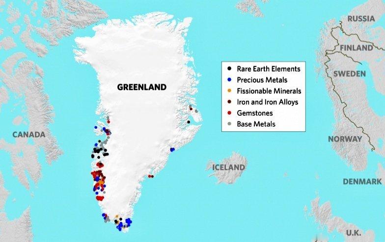 格陵兰岛拥有全球第八大稀土元素储量，估计约为 150 万吨。何天恩