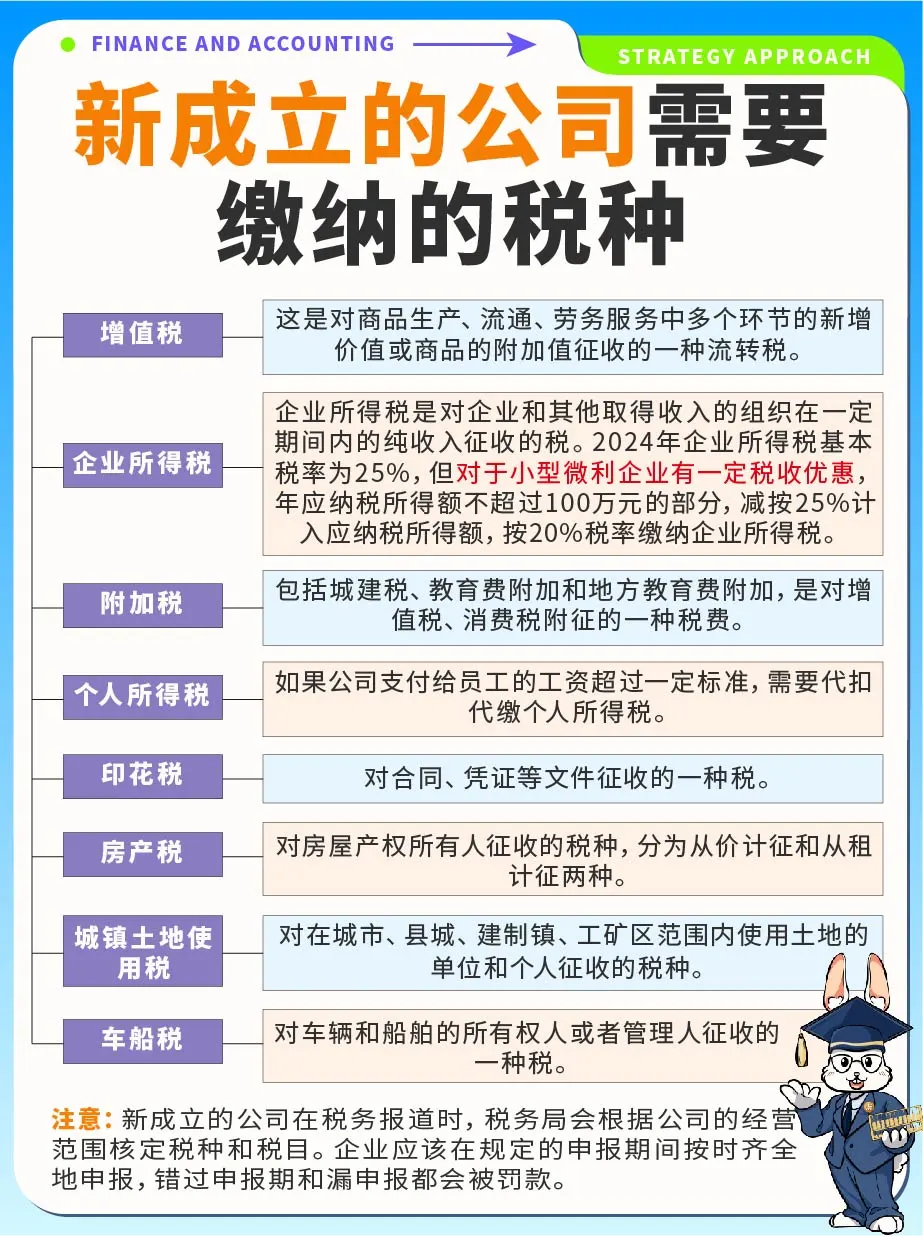 新成立的公司需要缴纳哪些税种⁉️