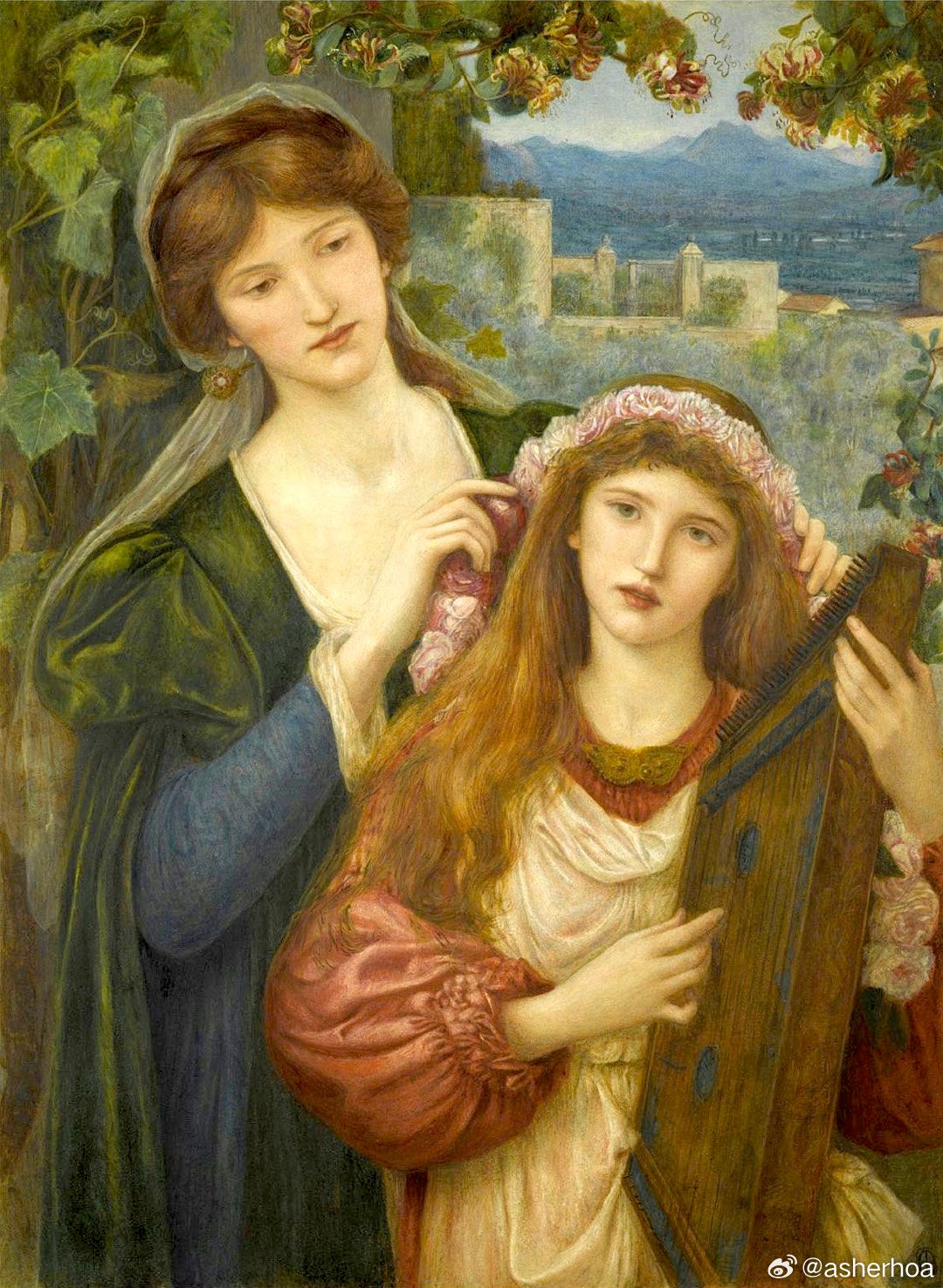 西洋历史文化鱼缸 英国前拉斐尔派著名女画家、模特玛丽·斯蒂尔曼（Marie St