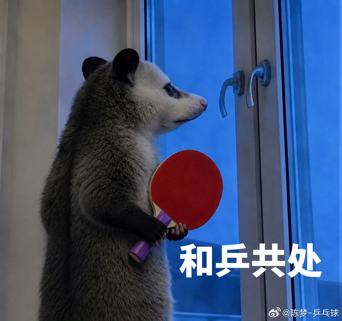 陈梦cos负鼠表情包陈梦cos负鼠表情包应援山东乒超 山东乒超有陈梦真的赢麻了！