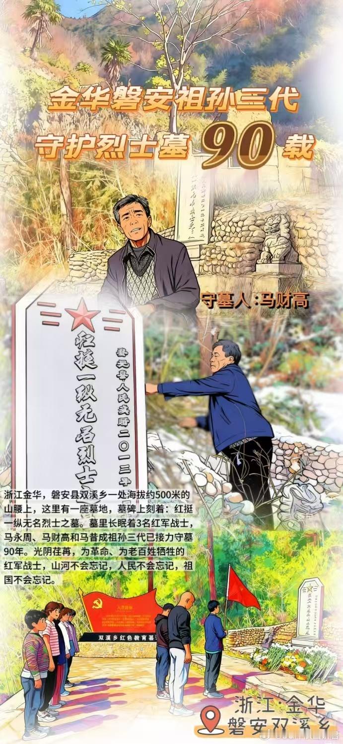 浙江三代人接力守红军墓90年没人知他们是谁但知为了谁 三位无名红军长眠山腰。马家