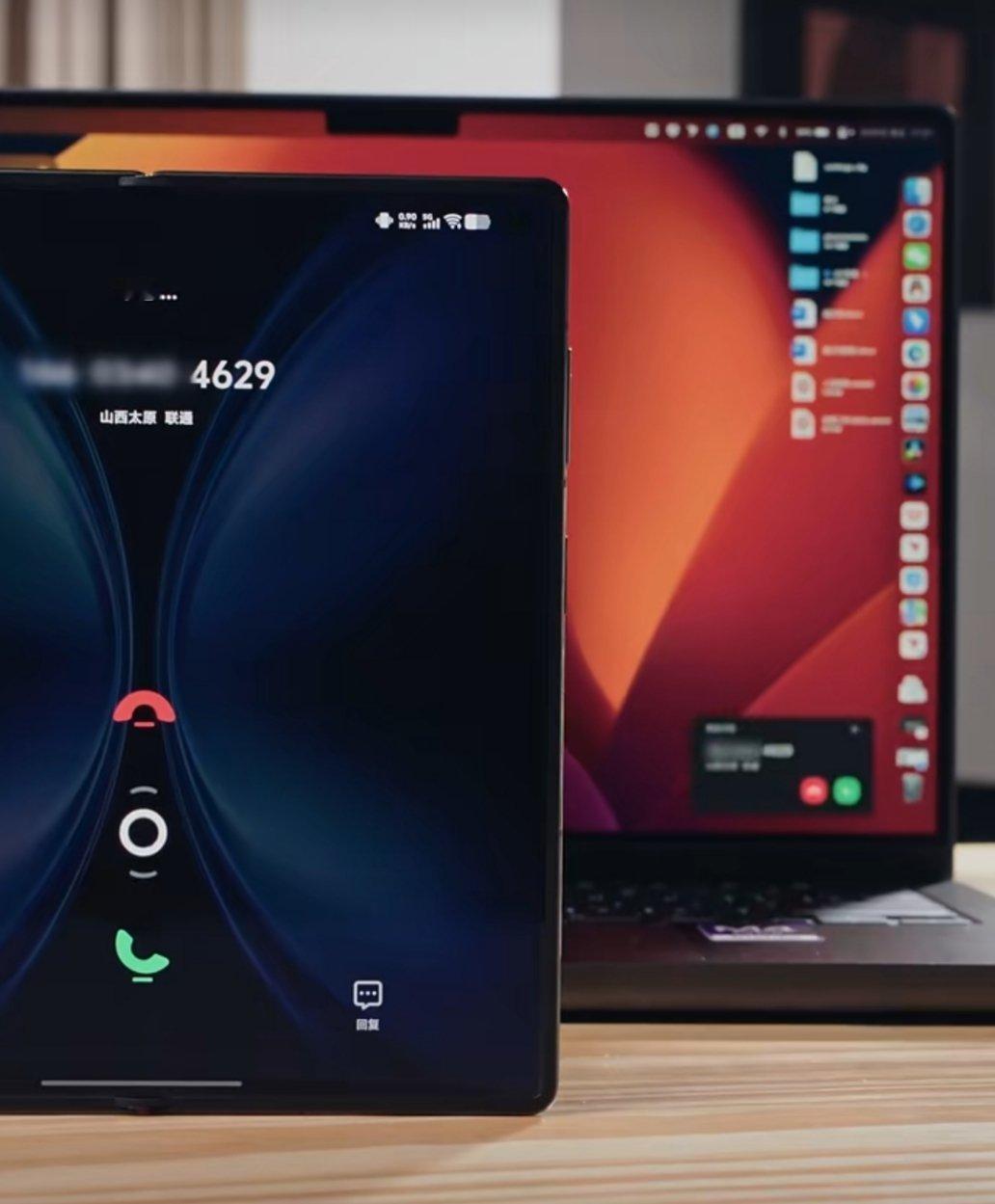 vivo X Fold5可以无缝直通苹果iCloud，还能作为Mac扩展屏使用，