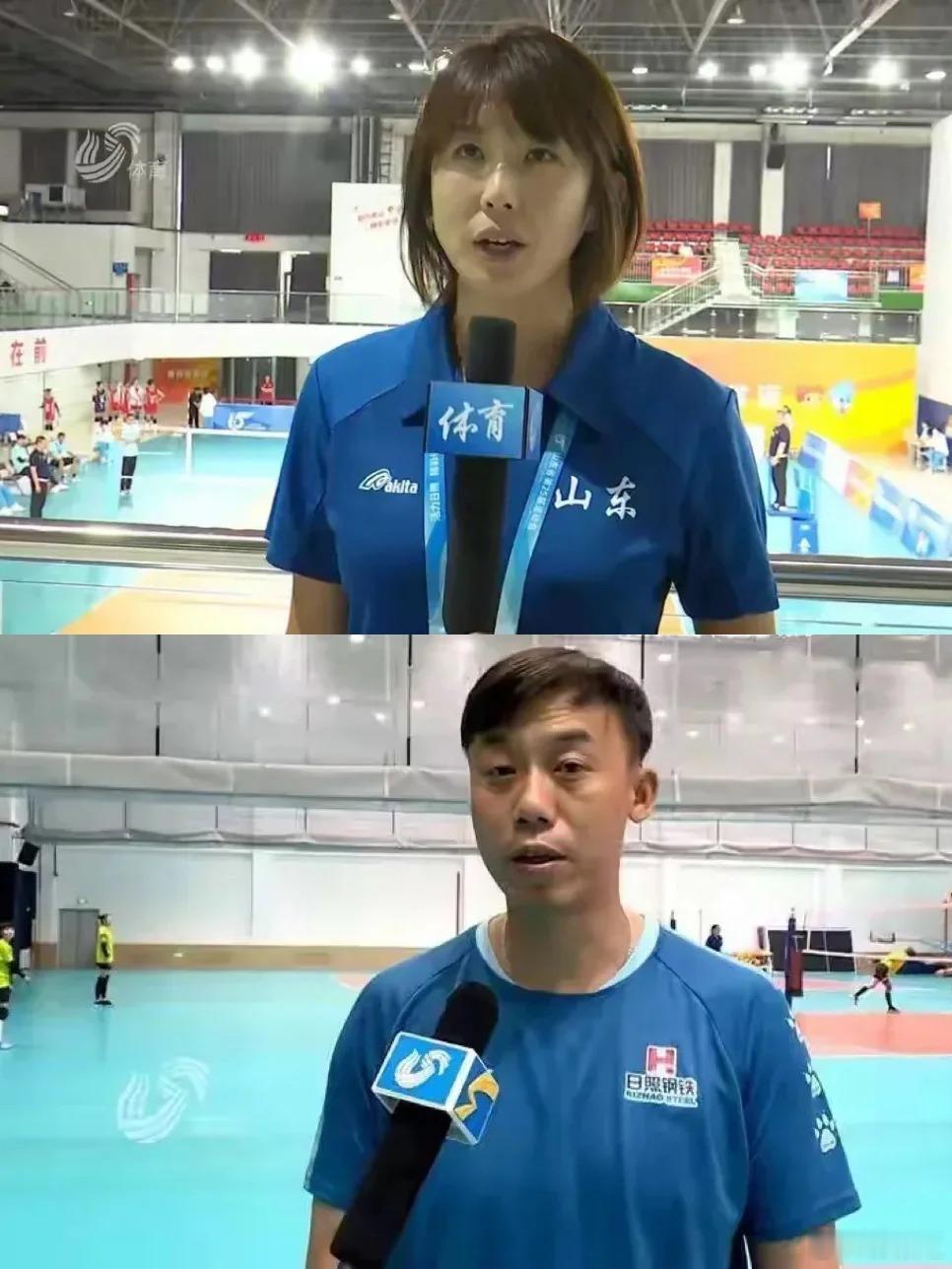 第十五届全运会山东女排山东女排上一届全运会的主教练李岩龙和本届全运会的主教练温媛