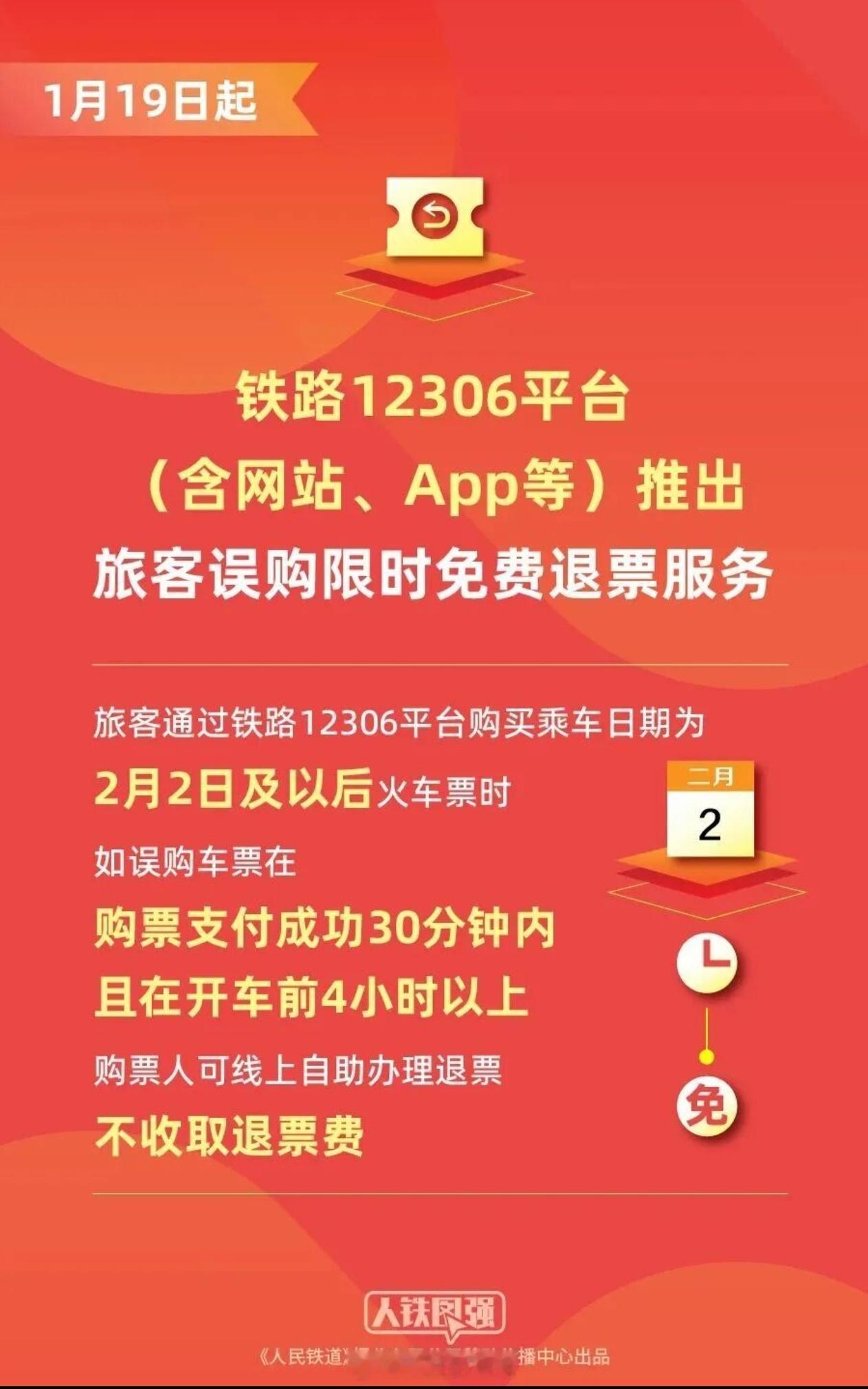 12306旅客误购限时免费退票 这个好，有时候一下紧急买票的时候容易买错，现在各