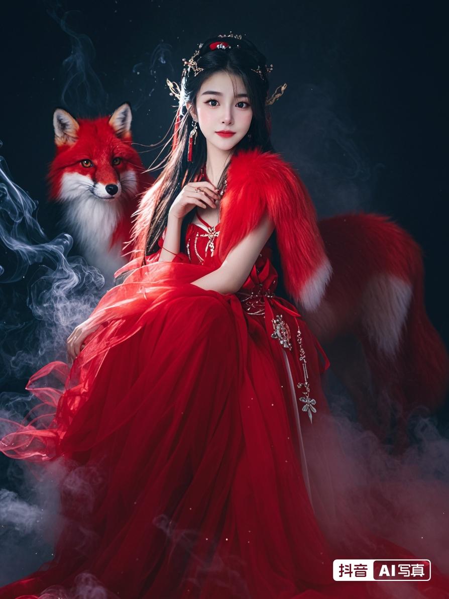 天狐仙子 红衣古装 狐仙 回眸一笑百媚生 你要的样子我都有