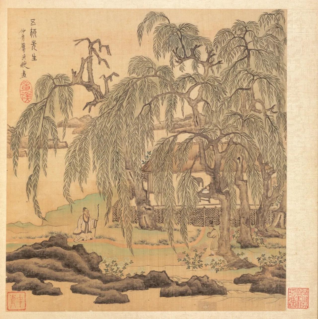 《老莲抚古图册·五柳先生》

陈洪绶是晚明活跃的思想文化氛围中诞生的艺术巨匠，曾