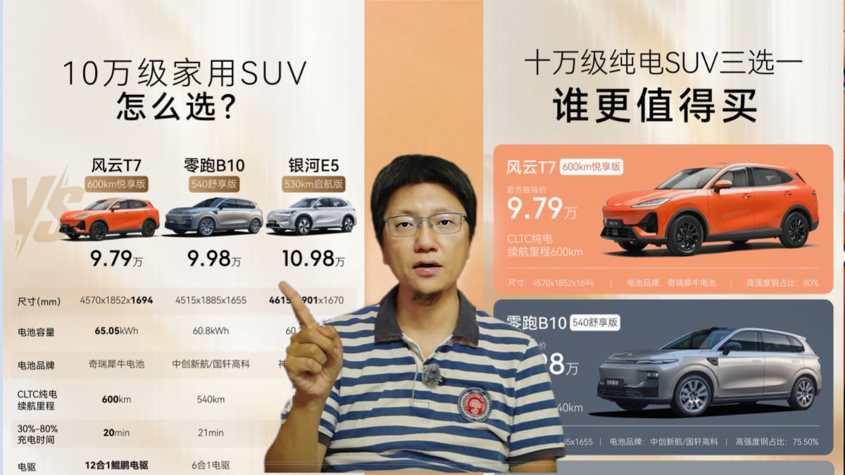 三款10万级热门纯电家用SUV对比，谁更值得买？
