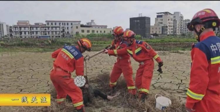 消防紧急救援化险为夷 

近日，化州市橘城南路有群众不慎被困泥潭，右腿深陷无法动