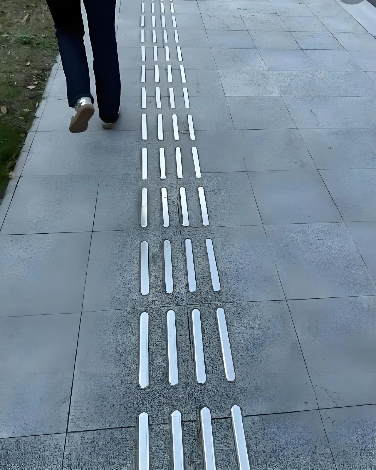 上海祁连山路的一条不锈钢盲道，最近成了热议焦点。
 
这条盲道的铺设成本是普通盲