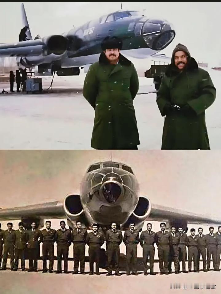 这是上世纪80年代，伊拉克派飞行员来中国引进出口型“轰6”轰炸机时留下的合影。