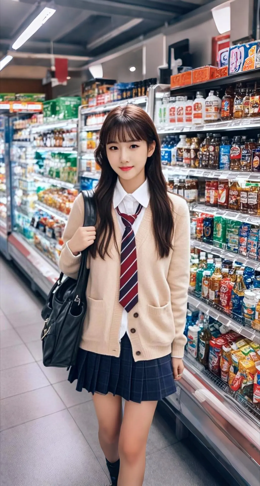 AI扩图 AI校园风少女