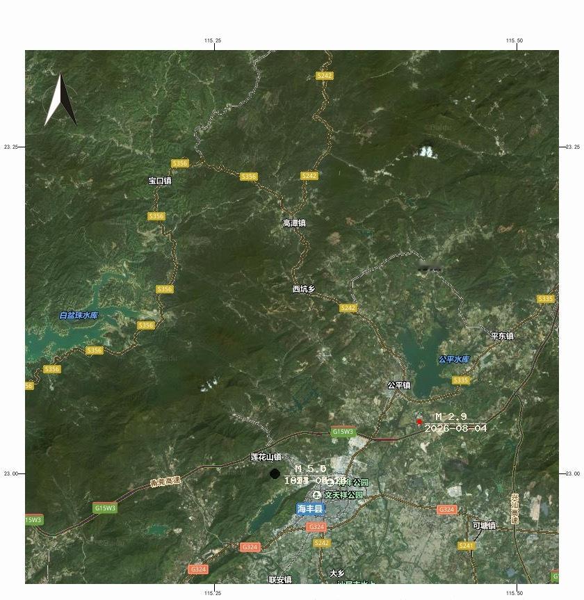 汕尾地震中国地震台网正式测定：2026年8月4日15: 21: 31，在广东省汕