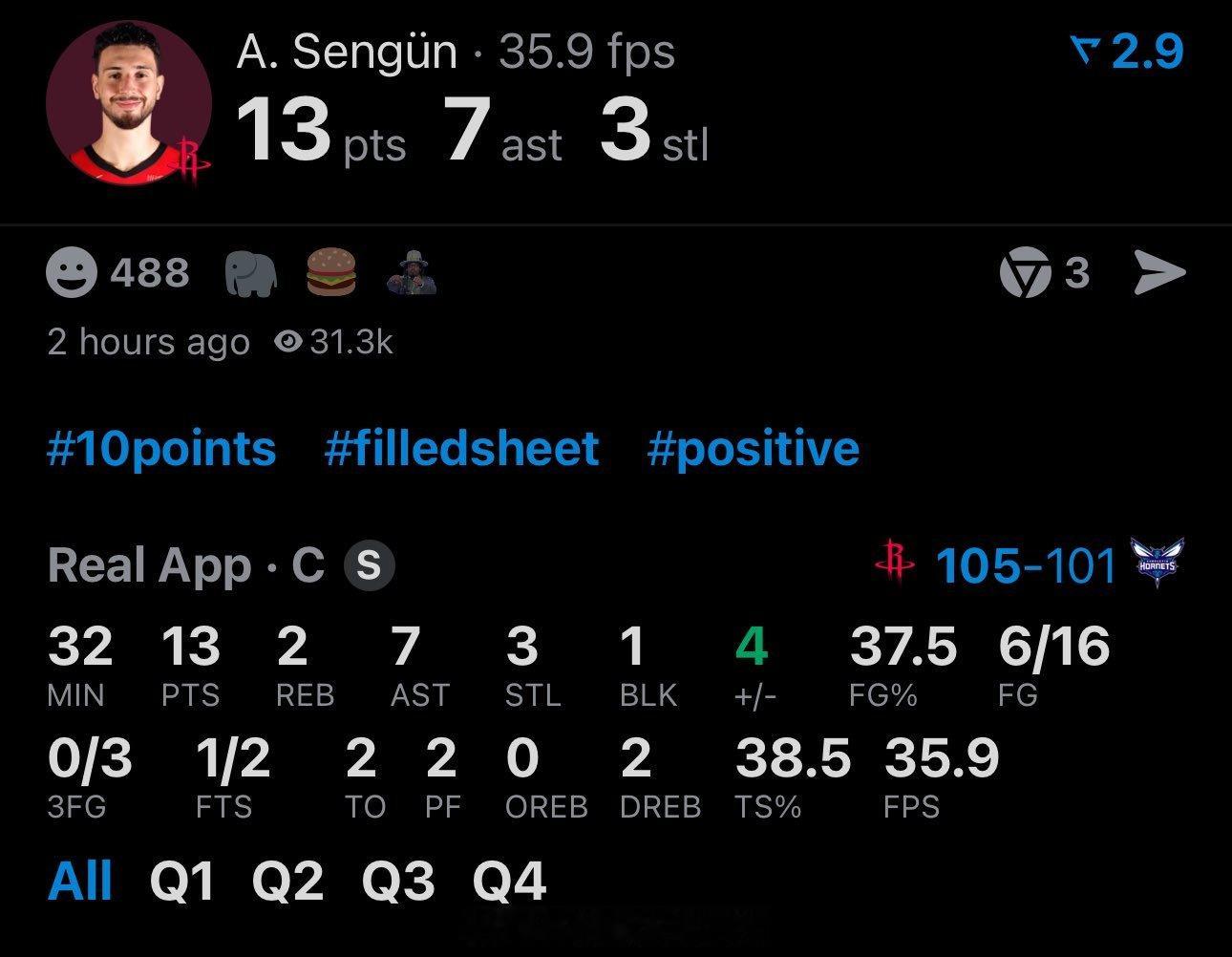 两届全明星这表现，难评火箭vs黄蜂火箭战胜黄蜂休斯顿火箭