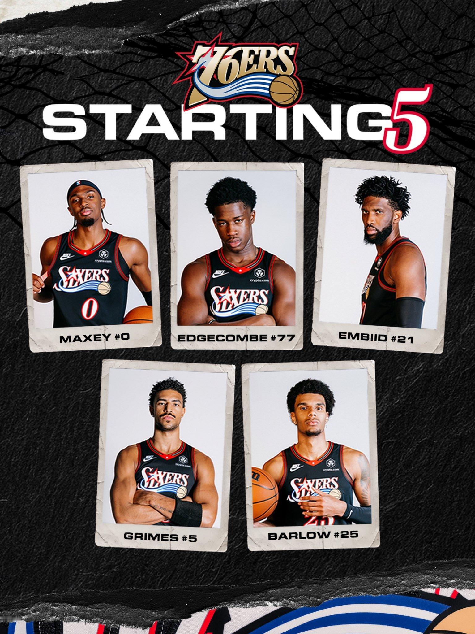 常规赛第21场：76人vs勇士首发阵容名单：马克西、埃奇库姆、格兰姆斯巴洛、恩比