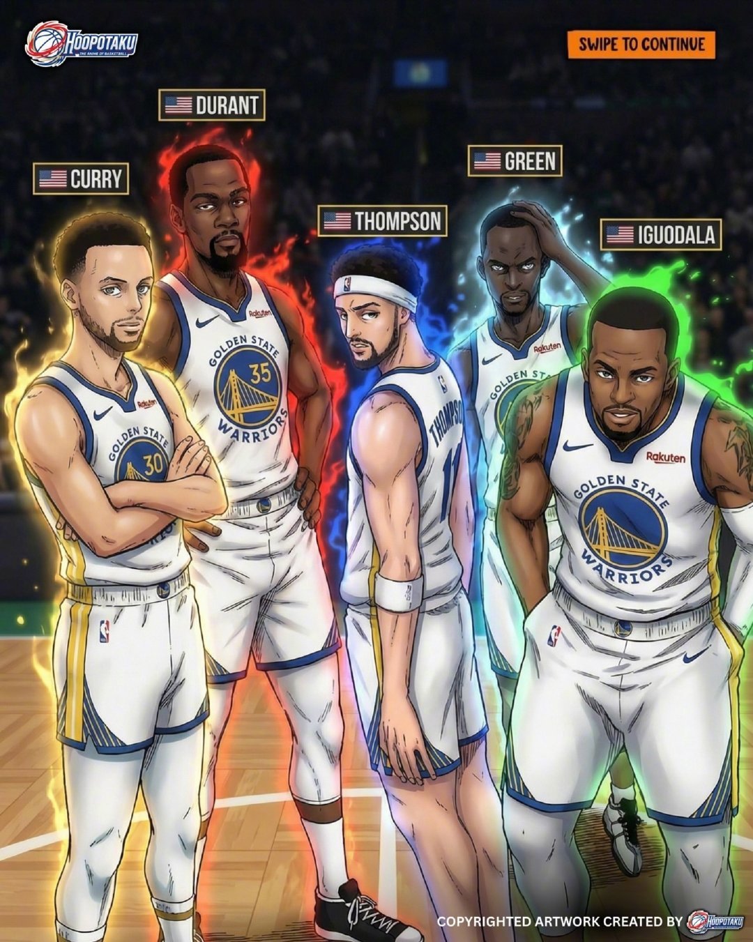 篮天下 NBA球队历史首发阵容，日漫风~Images via hoopotaku