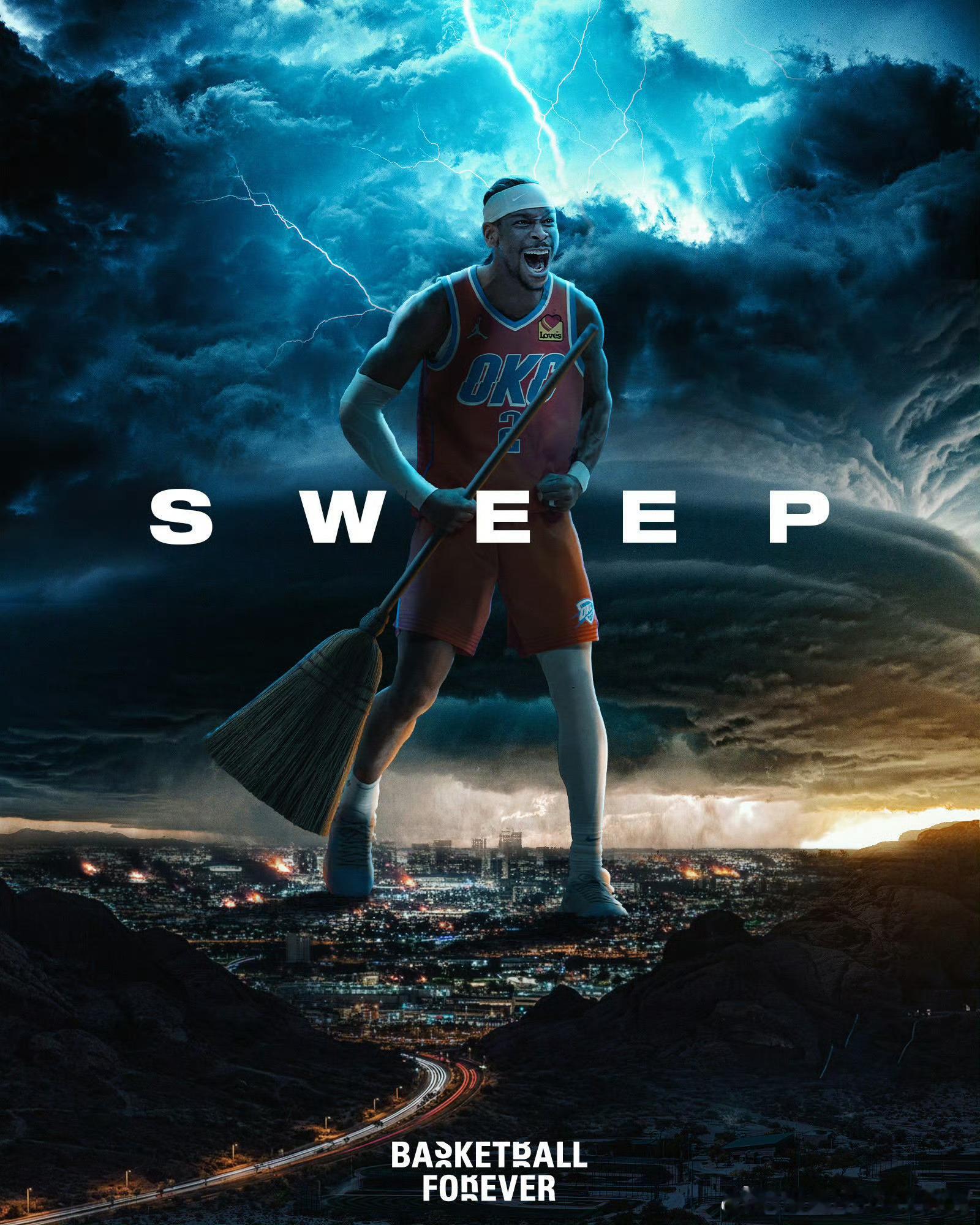 没有任何悬念，雷霆横扫太阳，亚历山大和队友们将等待火湖系列赛的最终结果，踏实准备