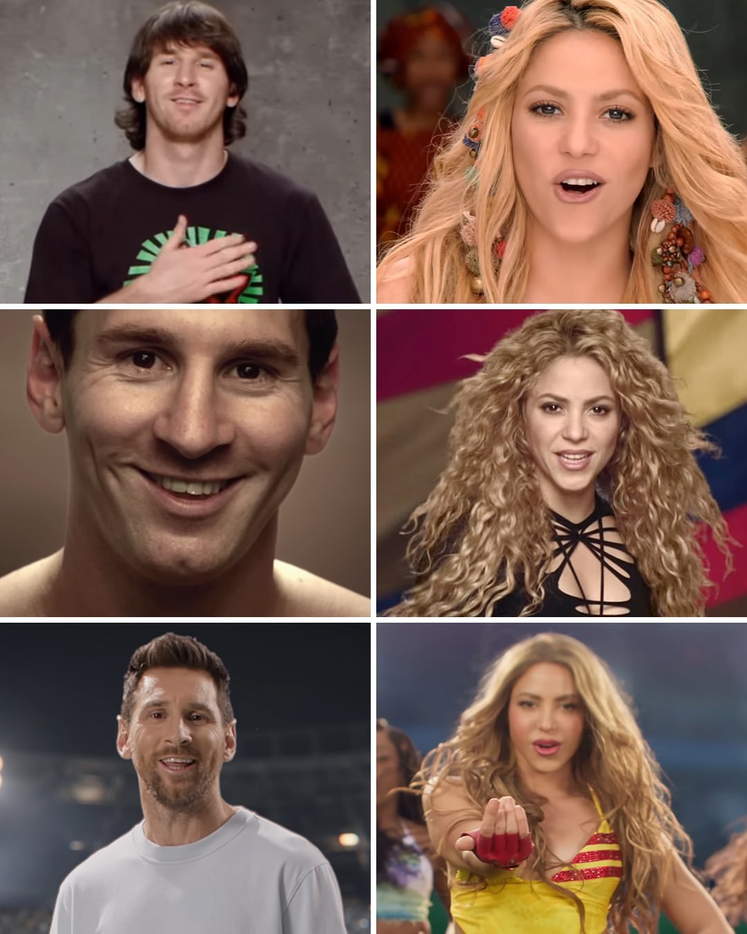 ESPN FC｜多年来，梅西曾三次亮相夏奇拉的世界杯主题曲中🐐🎤🇿🇦 2